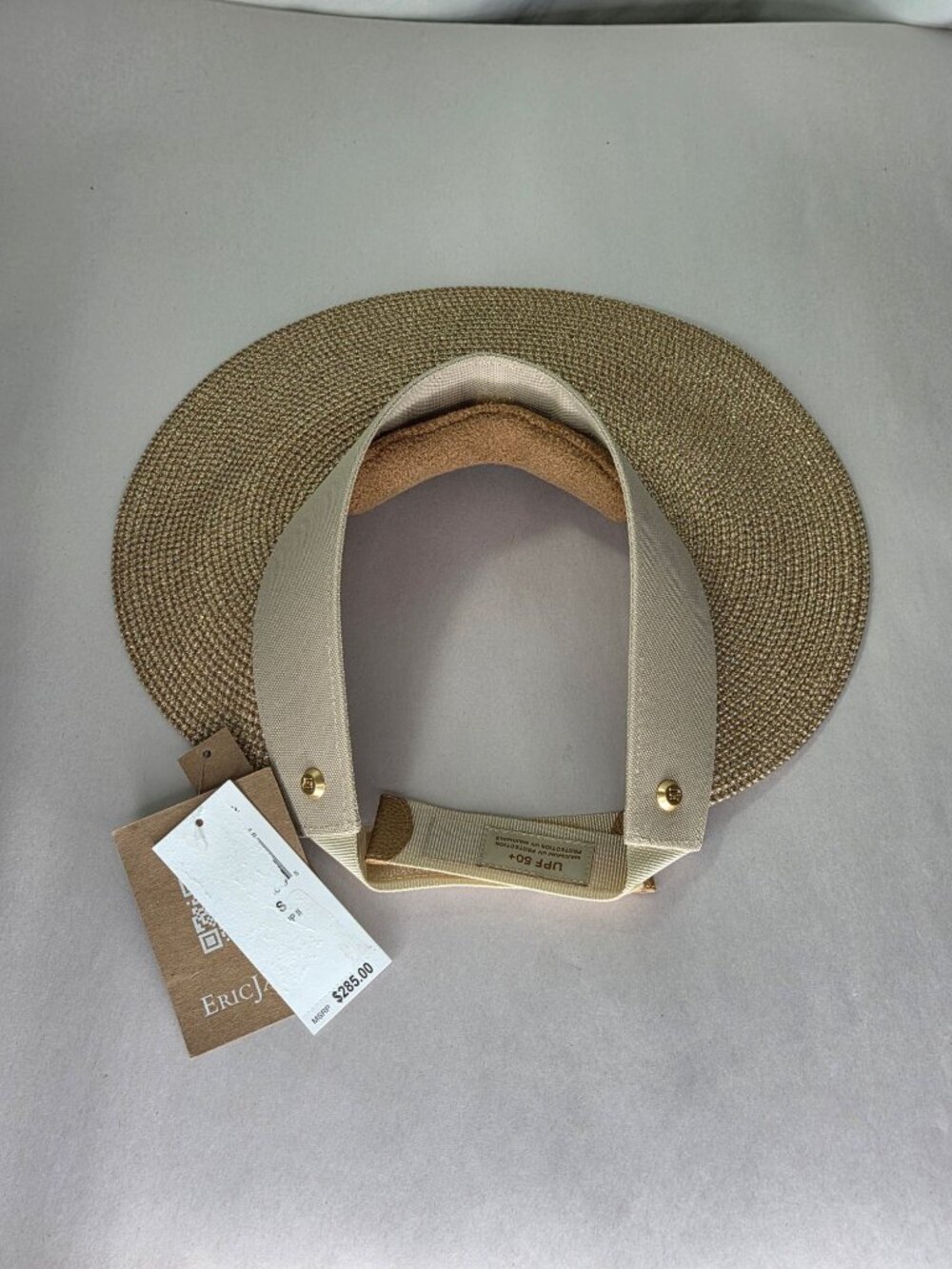 Eric Javits Squishee Champ II Visor UPF 50+ - Gold/Sand, Adjustable - Picture 2 of 9